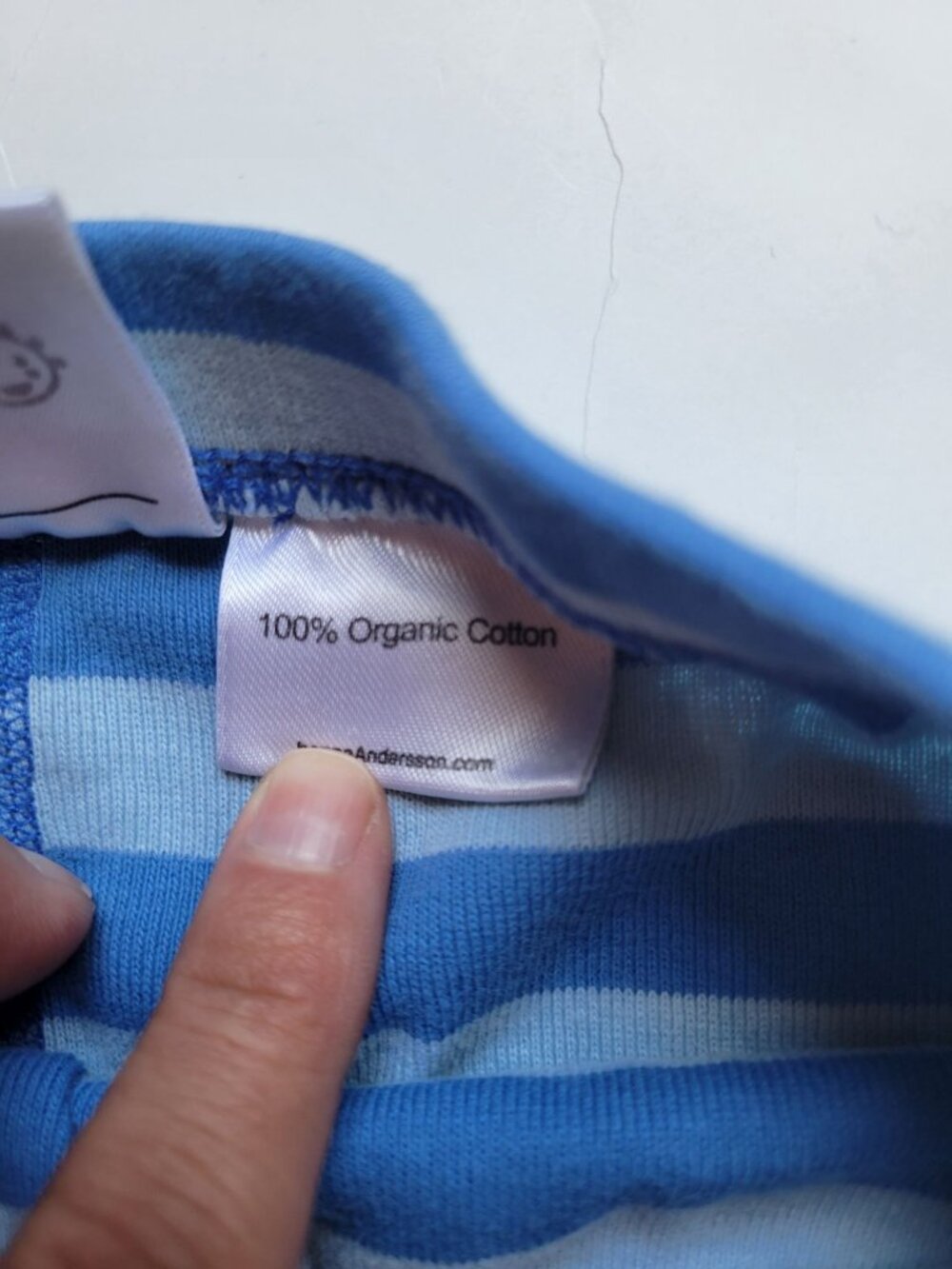 Hanna Andersson pajama pants feature a blue striped green cuffs Sz 4 loungewear - Picture 4 of 8